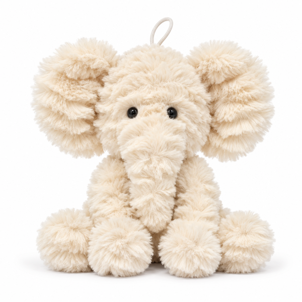 Kuscheltier Elefant zottelig Beige 60 cm Stofftier superweich – Kuscheltier Plüschtier Geschenkidee