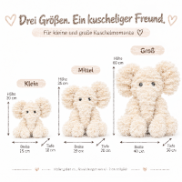 Kuscheltier Elefant zottelig Beige 60 cm Stofftier...