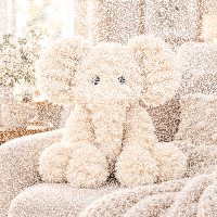 Kuscheltier Elefant zottelig Beige 60 cm Stofftier superweich – Kuscheltier Plüschtier Geschenkidee