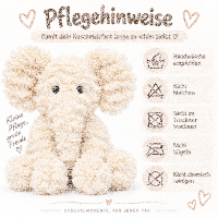 Kuscheltier Elefant zottelig Beige 60 cm Stofftier superweich – Kuscheltier Plüschtier Geschenkidee