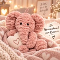 Kuscheltier Elefant zottelig rosa 20 cm Stofftier superweich – Kuscheltier Plüschtier Geschenkidee