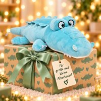 XXL Kuscheltier Riesen Krokodil Alligator großes Plüschtier weich 120 cm liegend mint türkis