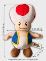 Super Mario Toad Kuscheltier Plüschfigur Stofftier...