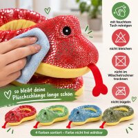 Plüschtier Plüschschlange XXL 200 cm Plüsch-Schlange weich gefüllt, ideal zum Trösten Kuscheln Einschlafhilfe Toys Schlange Snake Kuscheltier Farbe nicht wählbar