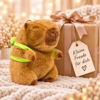 Capybara Kuscheltier braun Figur Plüsch 100 cm Plüsch Capybara mit Schildkröten Rucksack