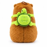Capybara Kuscheltier braun Figur Plüsch 100 cm Plüsch Capybara mit Schildkröten Rucksack