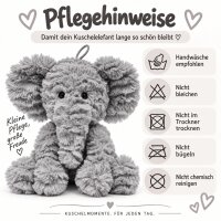 Kuscheltier Elefant zottelig grau 23 cm Stofftier superweich – Kuscheltier Plüschtier Geschenkidee