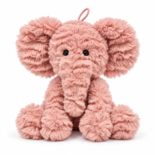 Kuscheltier Elefant zottelig rosa 23 cm Stofftier superweich – Kuscheltier Plüschtier Geschenkidee