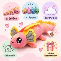 Axolotl Echse Molch Kuscheltier Figur Plüsch Tintenfisch Spiel Puppe XL 120 cm Plüschtier Püsch Wassertier orange neu