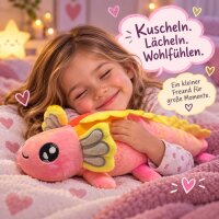 Axolotl Echse Molch Kuscheltier Figur Plüsch Tintenfisch Spiel Puppe XL 120 cm Plüschtier Püsch Wassertier orange neu