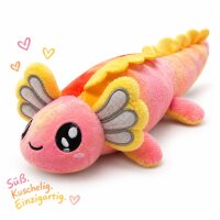 Axolotl Echse Molch Kuscheltier Figur Plüsch Tintenfisch Spiel Puppe XL 120 cm Plüschtier Püsch Wassertier orange neu