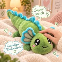 Axolotl Echse Molch Kuscheltier Figur Plüsch Tintenfisch Spiel Puppe XL 120 cm Plüschtier Püsch Wassertier grün neu