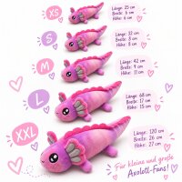 Axolotl Echse Molch Kuscheltier Figur Plüsch Tintenfisch Spiel Puppe XL 120 cm Plüschtier Püsch Wassertier lila neu