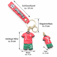 Fußball Schlüsselanhänger Ronaldo Bagclip Rucksackanhänger PVC Figur mit Band Nr. 7 Fußball Anhänger Portugal