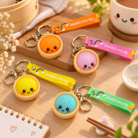 Kawaii Bao Bun Schlüsselanhänger Dumpling Anhänger mit Band Zufallsfarbe