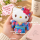 Hello Kitty Plüsch Schlüsselanhänger 12 cm Kimono Blumen Design blau Taschenanhänger Kuscheltier Plüschtier Bagclip Stofftier Plush Cute Weihnachten Geschenke für Kinder
