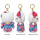Hello Kitty Plüsch Schlüsselanhänger 12 cm Kimono Blumen Design blau Taschenanhänger Kuscheltier Plüschtier Bagclip Stofftier Plush Cute Weihnachten Geschenke für Kinder