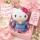 Hello Kitty Plüsch Schlüsselanhänger 12 cm Kimono Blumen Design blau Taschenanhänger Kuscheltier Plüschtier Bagclip Stofftier Plush Cute Weihnachten Geschenke für Kinder
