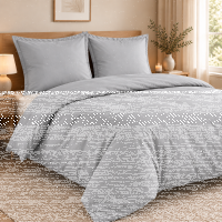 Soma Renforcé-Bettwäsche mit Stehsaum aus 100 % Baumwolle, 155x220 + 80x80 cm, Silber