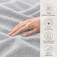 Soma Renforcé-Bettwäsche mit Stehsaum aus 100 % Baumwolle, 155x220 + 80x80 cm, Silber