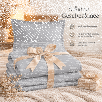 Soma Renforcé-Bettwäsche mit Stehsaum aus 100 % Baumwolle, 155x220 + 80x80 cm, Silber