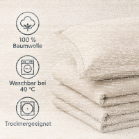Soma Renforcé-Bettwäsche mit Stehsaum aus 100 % Baumwolle, 155x220 + 80x80 cm, Natur