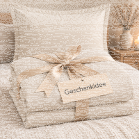 Soma Renforcé-Bettwäsche mit Stehsaum aus 100 % Baumwolle, 155x220 + 80x80 cm, Natur