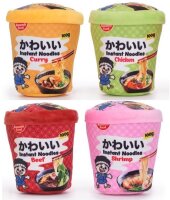 Kawaii Nudelbecher Plüsch Kuscheltier 2er Set – 17 cm Axolotl & Pinguin
