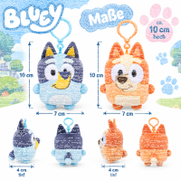 Bluey & Bingo Plüsch Bagclip Schlüsselanhänger ca. 10 cm Bluey