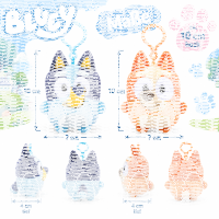 Bluey & Bingo Plüsch Bagclip Schlüsselanhänger ca. 10 cm Bingo