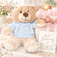 Teddybär Kuscheltier Stofftier Gute Besserung 33 cm mit blauem Kapuzenpullover