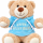 Teddybär Kuscheltier Stofftier Gute Besserung 33 cm mit blauem Kapuzenpullover