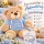 Teddybär Kuscheltier Stofftier Gute Besserung 33 cm mit blauem Kapuzenpullover
