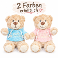 Teddybär Kuscheltier Stofftier Gute Besserung 33 cm mit rosa Kapuzenpullover