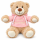 Teddybär Kuscheltier Stofftier Gute Besserung 33 cm mit rosa Kapuzenpullover