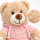 Teddybär Kuscheltier Stofftier Gute Besserung 33 cm mit rosa Kapuzenpullover