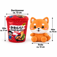 Kawaii Nudelbecher Plüsch Kuscheltier – 17 cm Fuchs