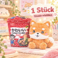 Kawaii Nudelbecher Plüsch Kuscheltier – 17 cm Fuchs
