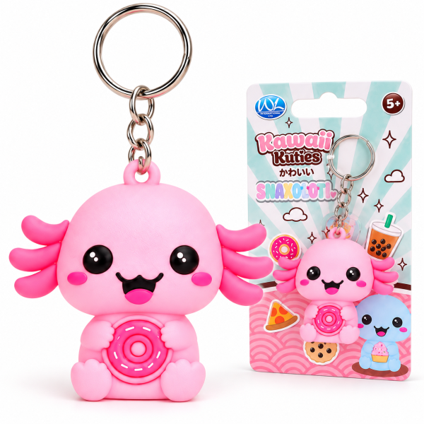 Kawaii Kuties Snaxolotyl Axolotl Schlüsselanhänger 3D 1er Set unsortiert nich wählbar