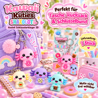 Kawaii Kuties Snaxolotyl Axolotl Schlüsselanhänger 3D 1er Set unsortiert nich wählbar