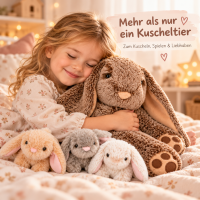 Kuschelhase Mama mit 3 Baby-Häschen 50 cm – Plüschtier Spielset XL Kuscheltier Familie