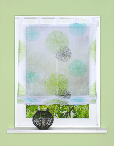 Home Wohnideen Schlaufenraffrollo Voile Digitaldruck Rawlins 1 teilig 140 x 100 cm Grün