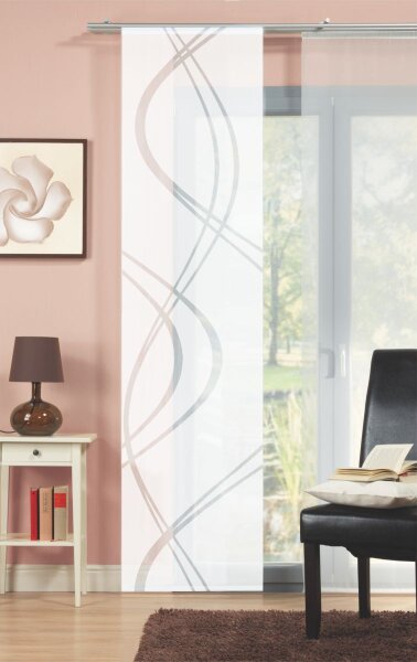Home Wohnideen Tiberio, Schiebewand Deko Scherli/Vorne 1 teilig 245 x 60 cm Wollweiss