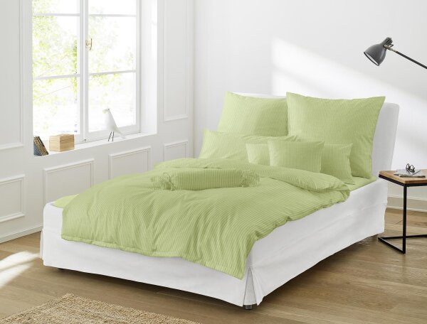 Irisette Interlock-Jersey uni Bettwäsche Set uni Lumen 8129 lind 155 x 200 cm + 1 Kissenbezug 80x80 cm