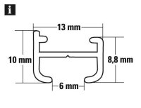 Gardinia Aluminiumschiene 13 mm aluminium 150 cm