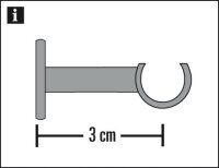 Gardinia Träger für Caféhausstangen für Ø 12 mm edelstahl 3 cm