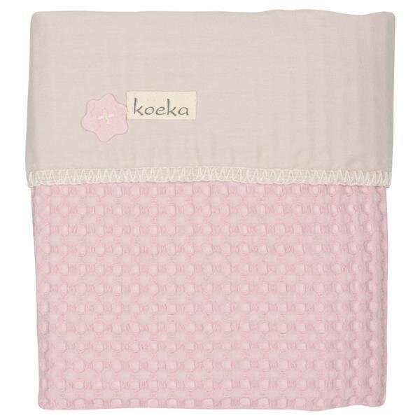 Koeka Kinderdecke Waffel/Flanell Antwerp 100 X 150 cm old baby pink/pebble