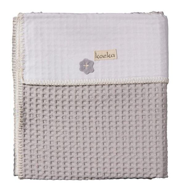 Koeka Kinderdecke Waffel/Flanell Antwerp 100 X 150 cm silver grey/ white