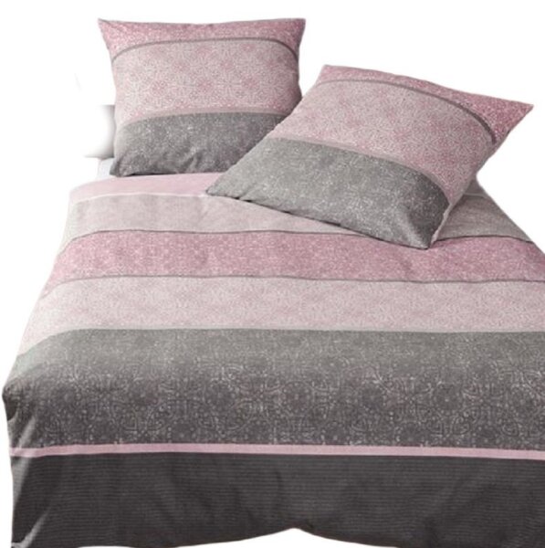 Janine Feinbiber Bettwäsche 2 teilig Bettbezug 155 x 220 cm Kopfkissenbezug 80 x 80 cm Davos 65016-05 beere mauve