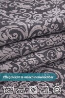 soma Biber Bettwäsche 2 teilig Bettbezug 135 x 200 cm Kopfkissenbezug 80 x 80 cm anthrazit Barock Blume